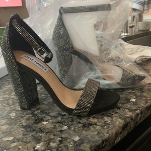 Steve Madden black rhinestone heels